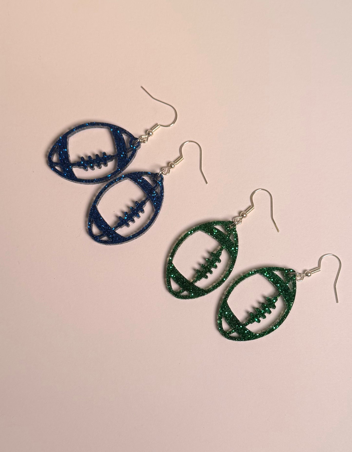 Glitter Football Earrings