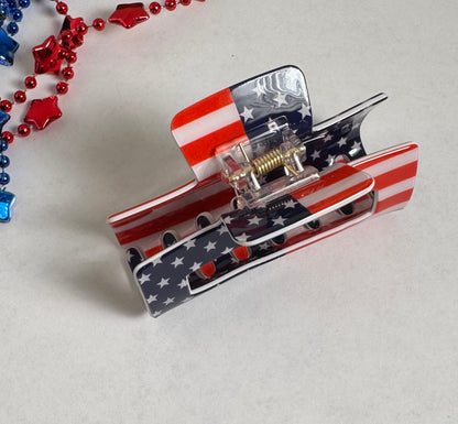 American Flag Hair Clip
