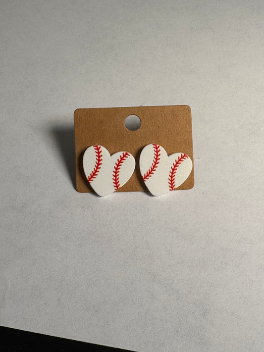 Heart Baseball Studs