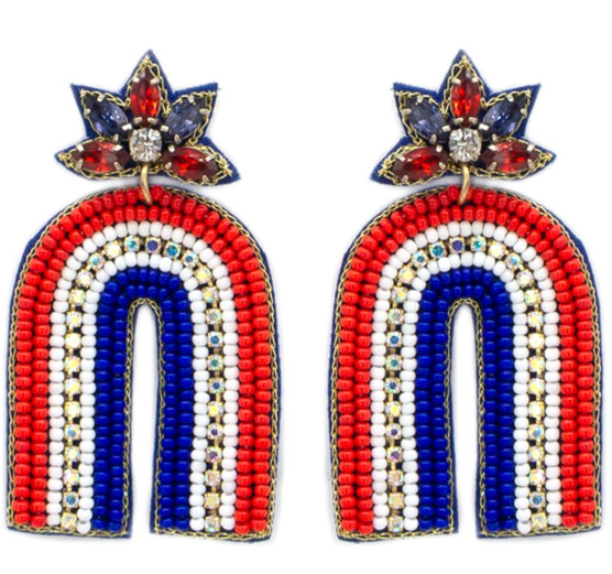 Beaded Rainbow Earrings