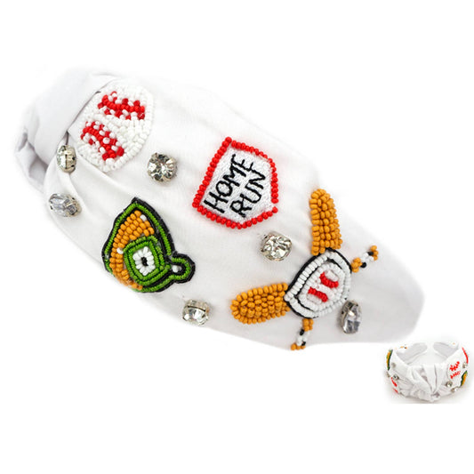 Baseball Beaded Headband