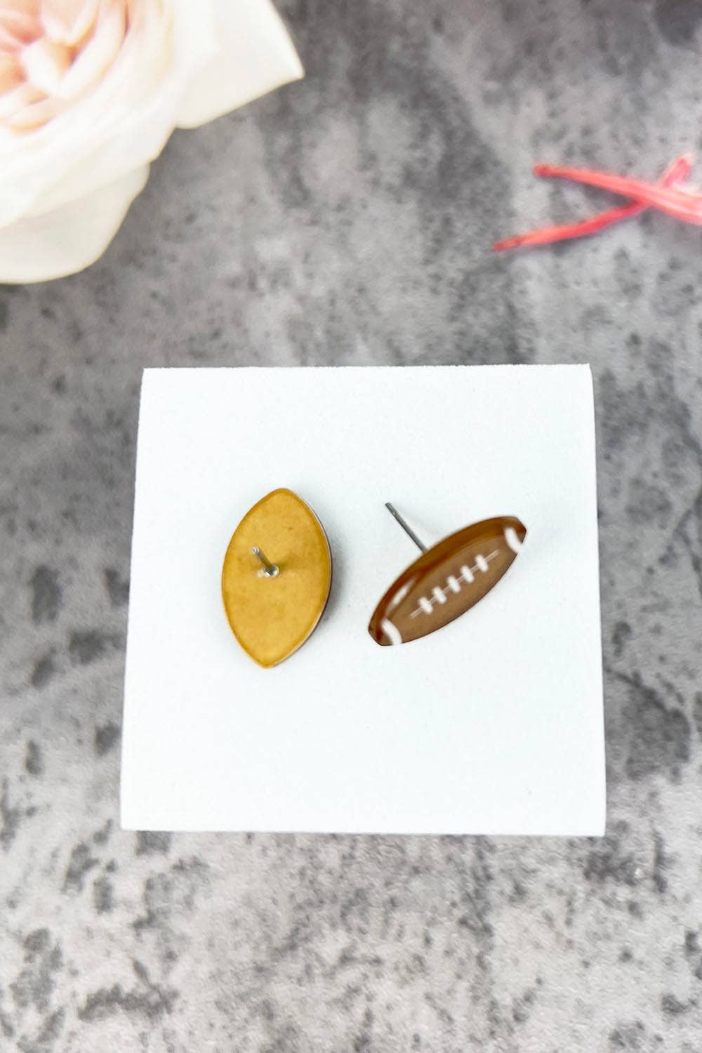 Football Acrylic Stud Earrings