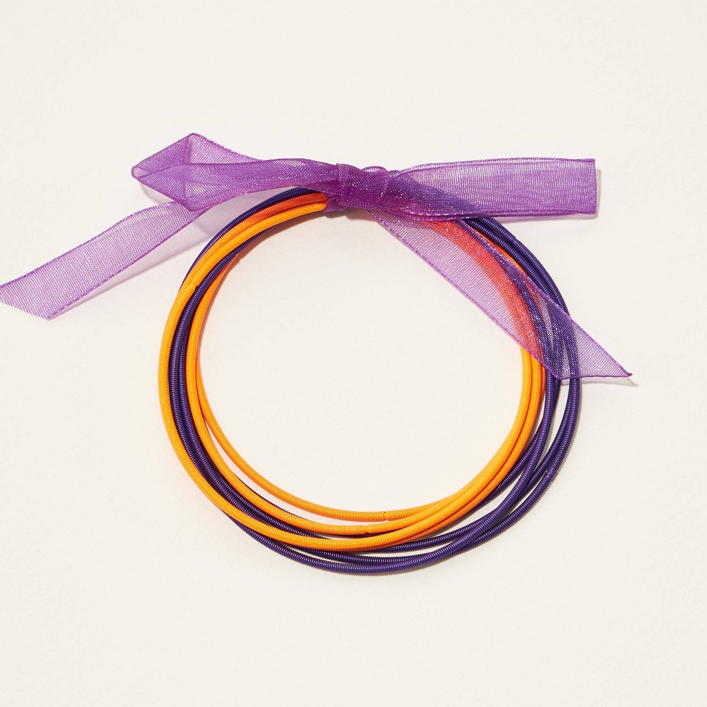 Orange Purple Guitar Strings Bracelet