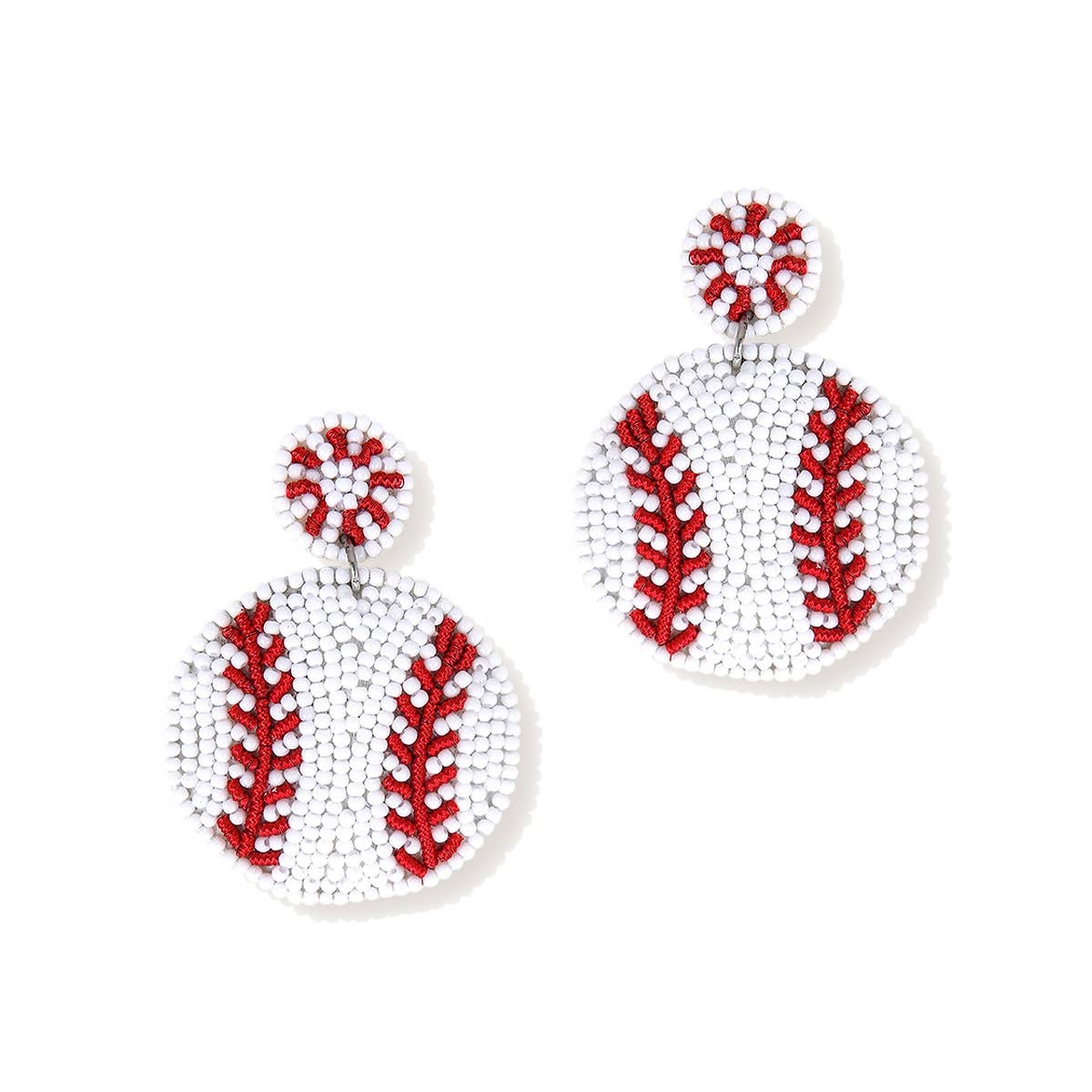 Beaded Baseball Earrings