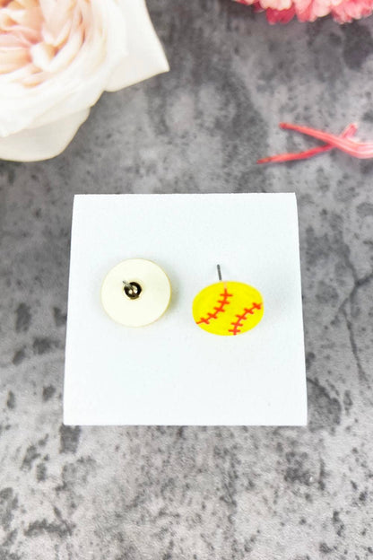Softball Acrylic Stud Earrings