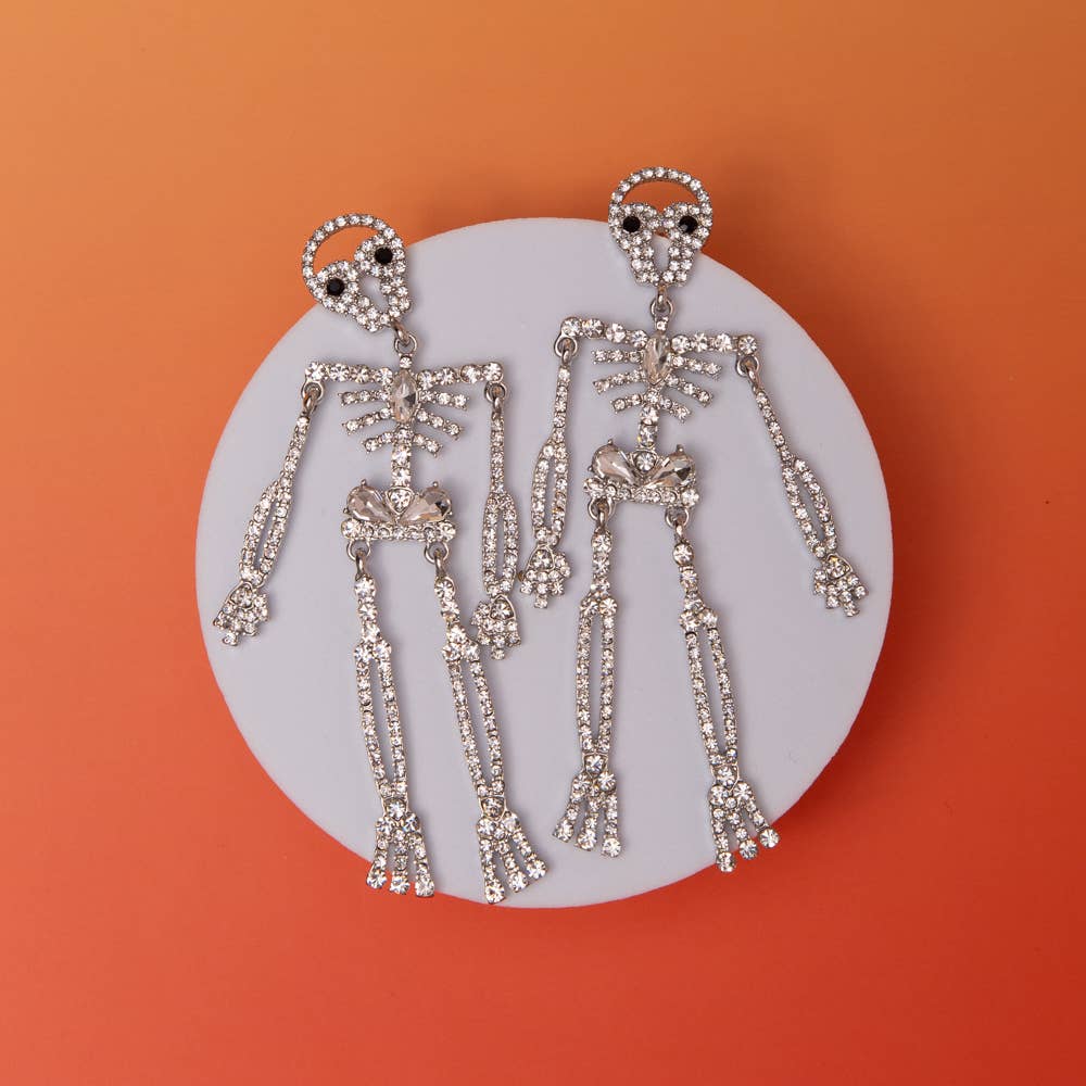 Crystal Skeleton Earrings
